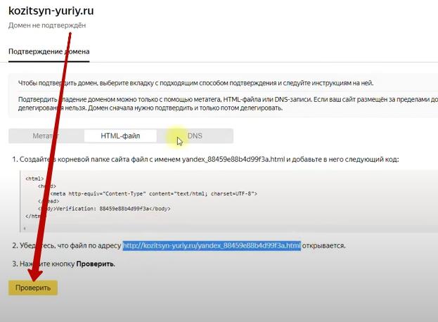 Проверить домен на Яндекс Коннект (13)